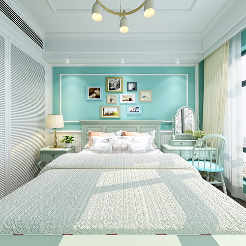 美式卧室全景3d模型