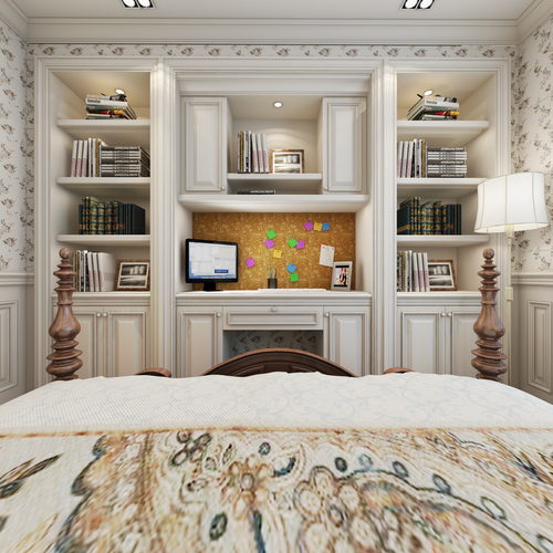 戴昆设计 美式卧室全景3d模型