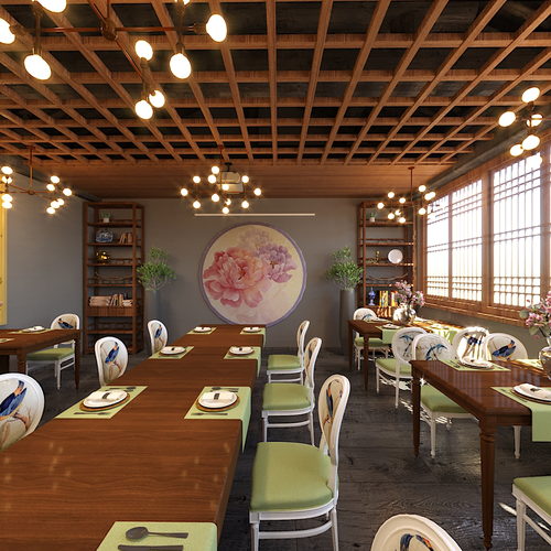 悦真雅院清真餐厅效果图