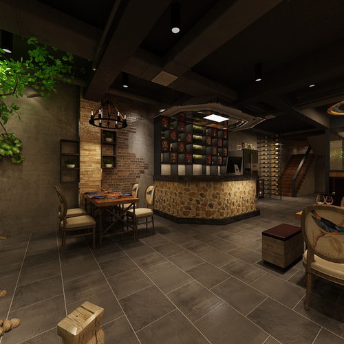 工业风餐厅360