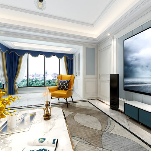 现代客厅全景3d模型