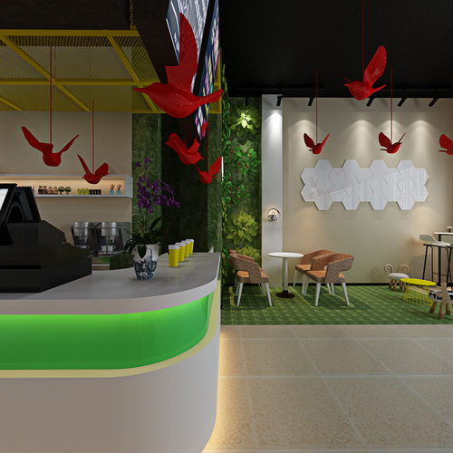 奶茶店vr全景效果图