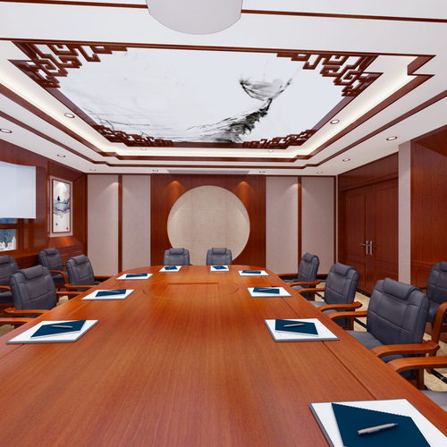 中式会议室全景图
