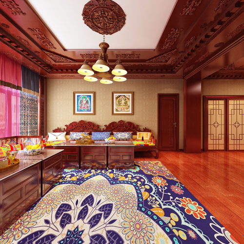 豪华藏式客厅全景