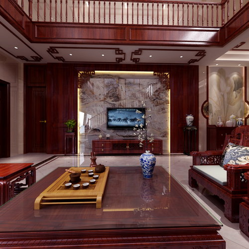 新中式 楼中楼 客厅