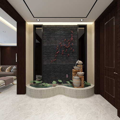 奥特莱斯玄关水景