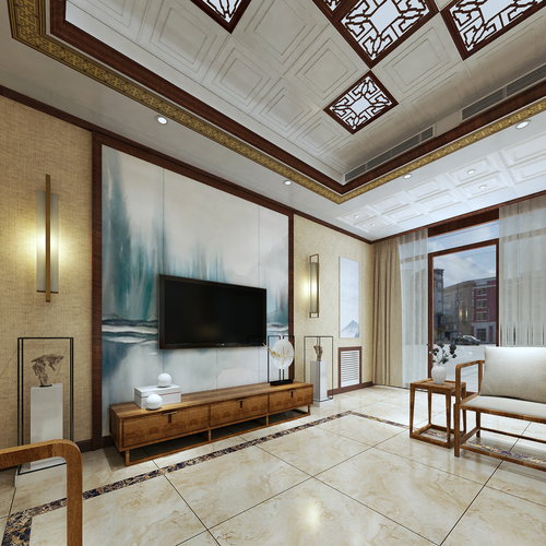 法狮龙吊顶 碧桂园别墅客厅