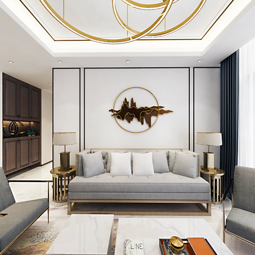 新中式风格(3.5栋)三房两厅 两卫