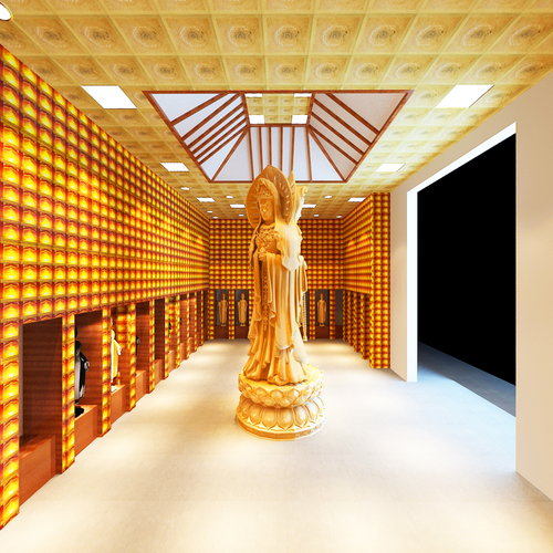 寺庙吊顶全景效果图