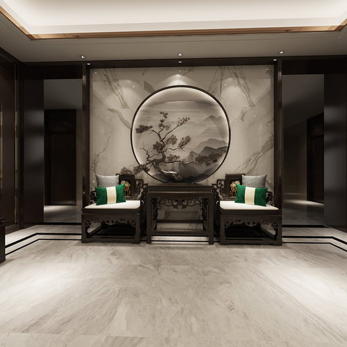 周总别墅中堂效果