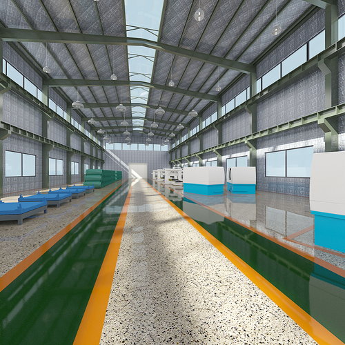 中兴实业有限公司机加工车间地面改造效果图