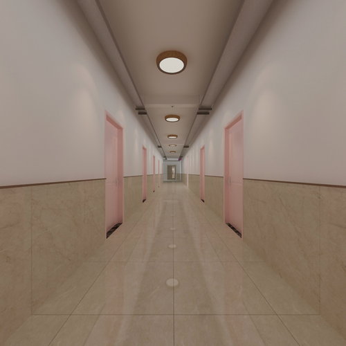 学校走廊宿舍效果图