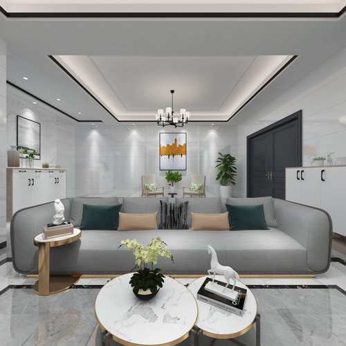 现代客厅圈边效果