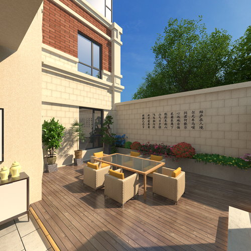 别墅前后院全景图