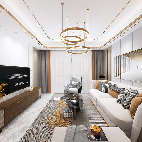 轻奢全屋效果图