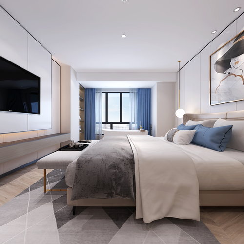 现代酒店公寓vr全景效果图