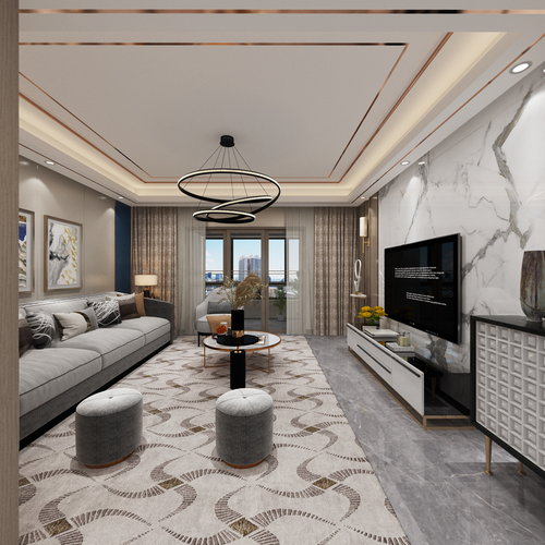 现代轻奢全屋全景图