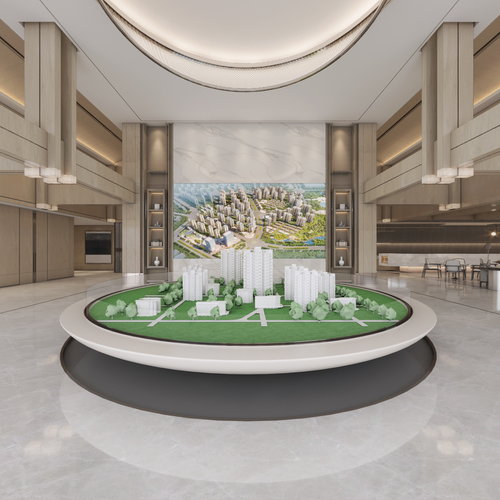 赛拉维设计 新中式售楼处全景3d模型