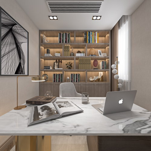 书房全景 尚居装饰