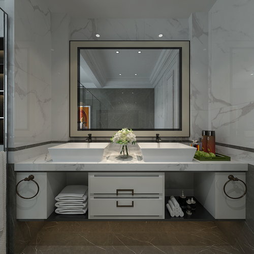 紫郡西苑卫生间-卡拉拉白 保加利亚灰