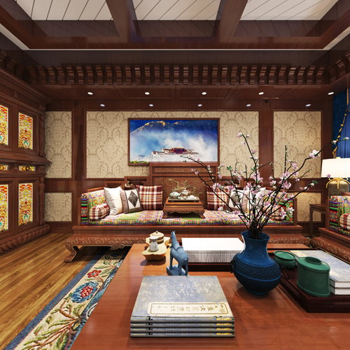 拉萨藏式客厅装修图图片