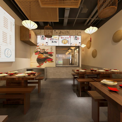 中式餐饮店3d模型