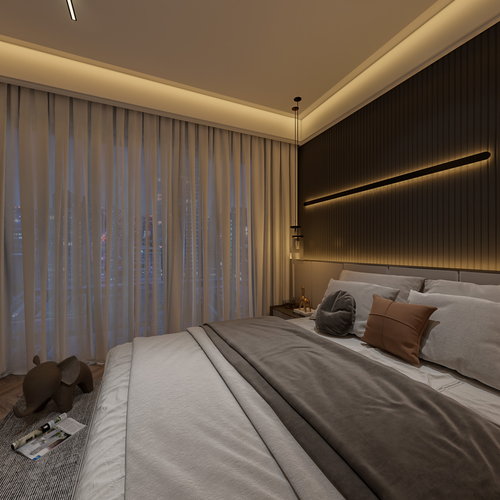 卧室夜景360全景