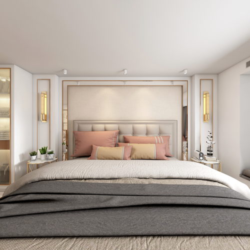 现代公寓卧室全景3d模型